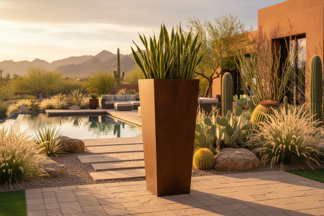 Corten Steel Tapered Planter - FREE SHIPPING!