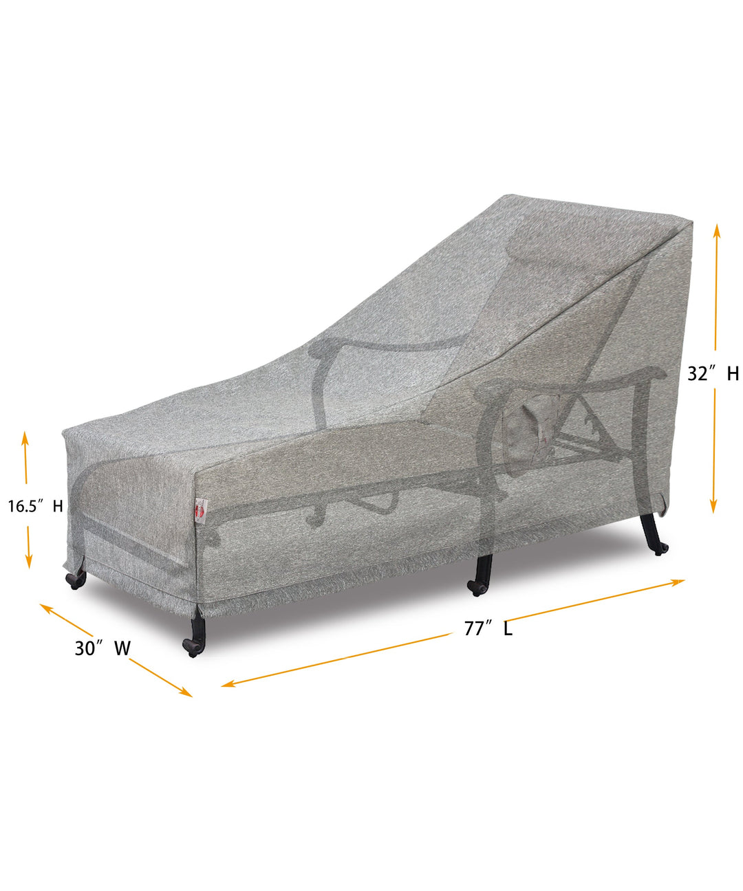 Shield Outdoor Premium Heavy-Duty Large Chaise Lounge Cover - 3-Layer Water &amp; UV-Resistant, Platinum Series, 77"W x 30"D x 16.5&