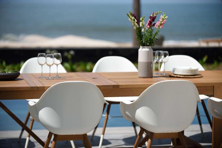 Leyland Table and 8 Chamonix Armchair Dining Set