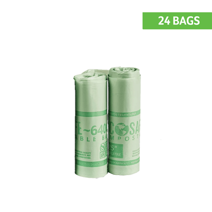 EcoSafe 8 Gal Compostable Bag Liners - 21X25 (2-Roll Pack, QTY:24)