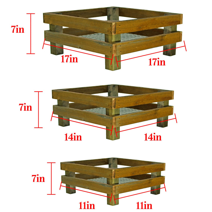 Elevated Redwood Planter Box Set with RootFlow™ Drainage (3 Sizes)