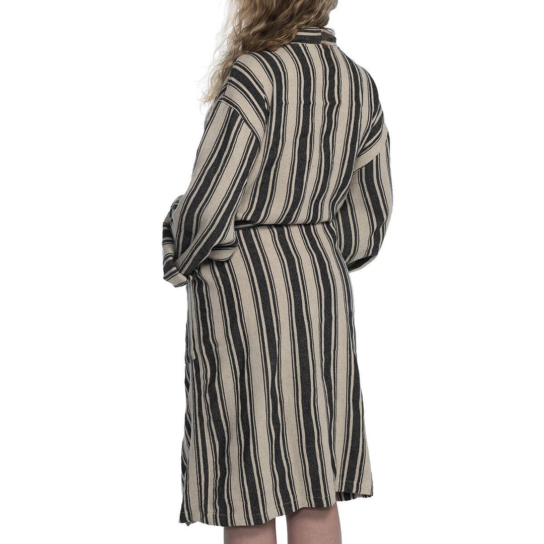 Cotton Linen Blend Kimono Bathrobe – Lightweight Unisex Robe