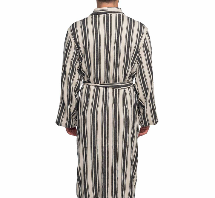 Cotton Linen Blend Kimono Bathrobe – Lightweight Unisex Robe