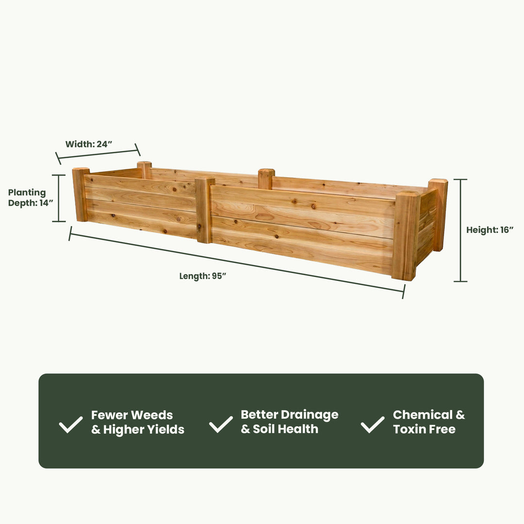 Gronomics Raised Garden Bed - 24" x 95" x 16"