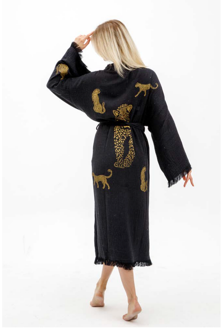 Tiger Hand Printed Kimono