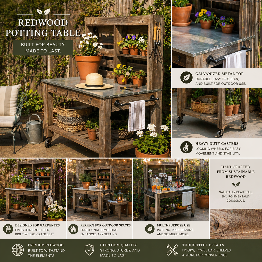 Redwood Potting Table - Made in the U.S.A