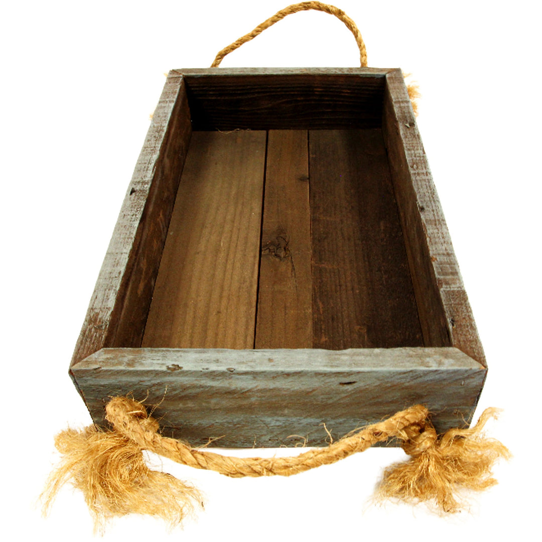 Rustic Redwood Planter Box Set with Rope Handles (9-Piece Collection)-Made in the U.S.A