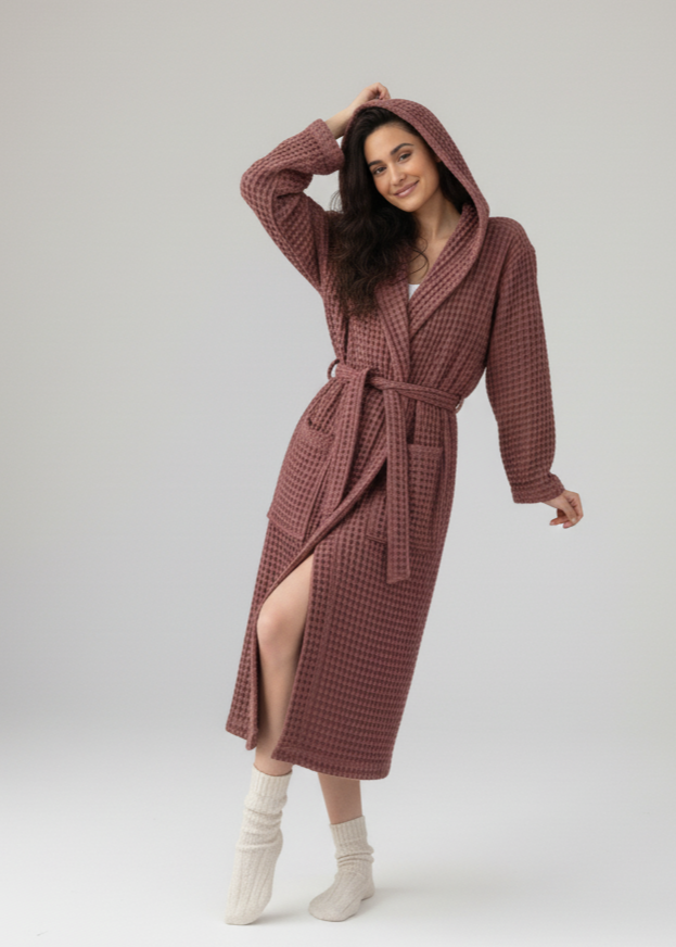 Organic Turkish Cotton Waffle Bathrobe – Lightweight Spa Robe for Men &amp; Women