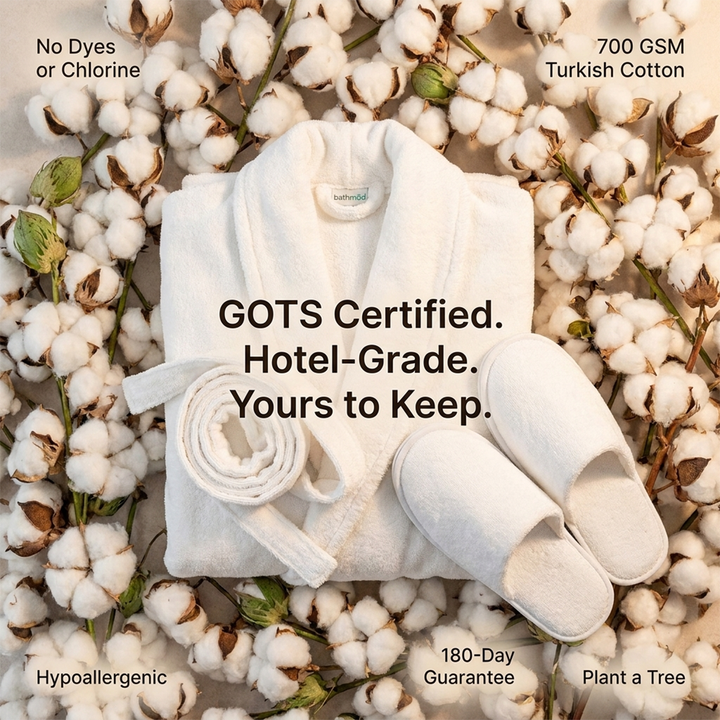 Luxury Organic Bathrobe &amp; Slipper Set
