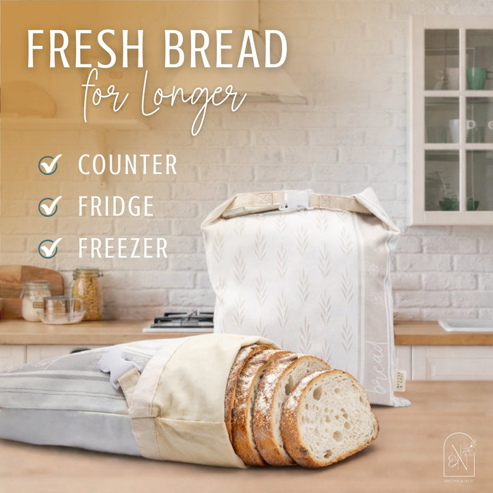 Reusable Beeswax Bread Bags for Homemade Bread &amp; Sourdough