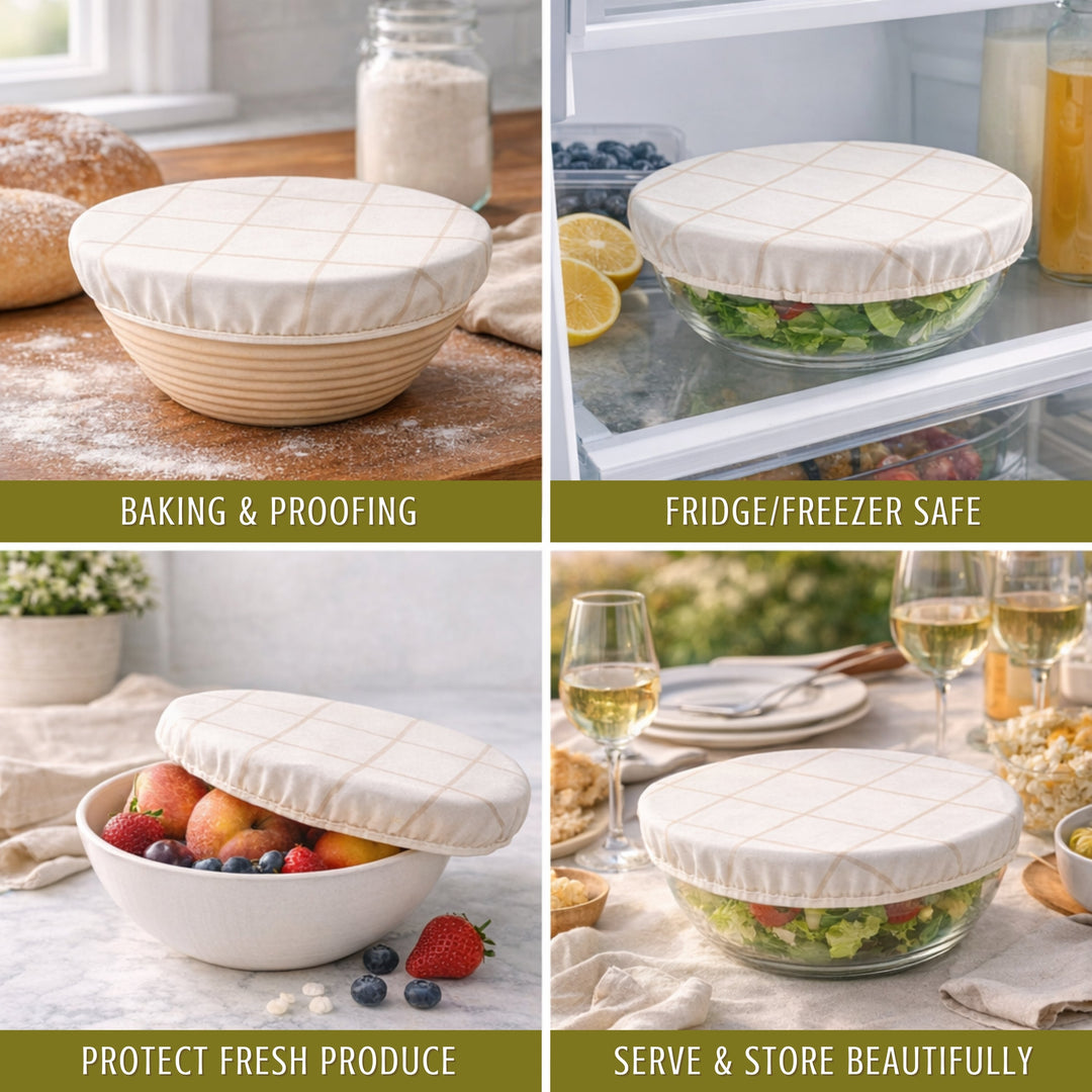 Reusable Beeswax Bowl Covers for Bread Proofing, L-10"
