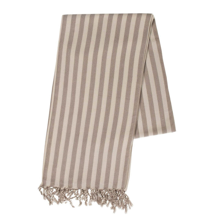 Vertical Striped Turkish Towel With Fringe