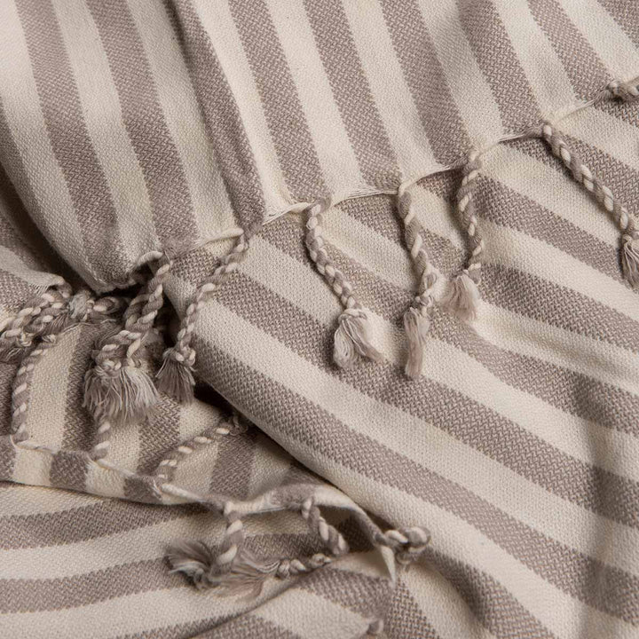 Vertical Striped Turkish Towel With Fringe
