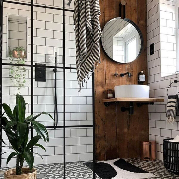 Vertical Striped Turkish Towel With Fringe