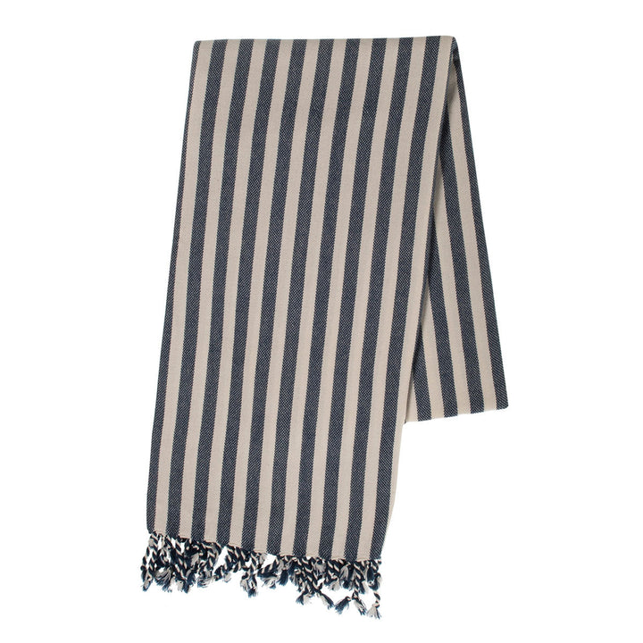 Vertical Striped Turkish Towel With Fringe