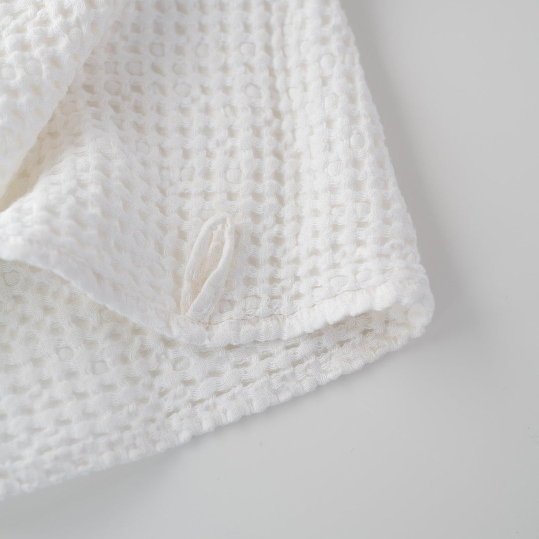 Linen Tales White Linen &amp; Cotton Honeycomb Waffle Towel