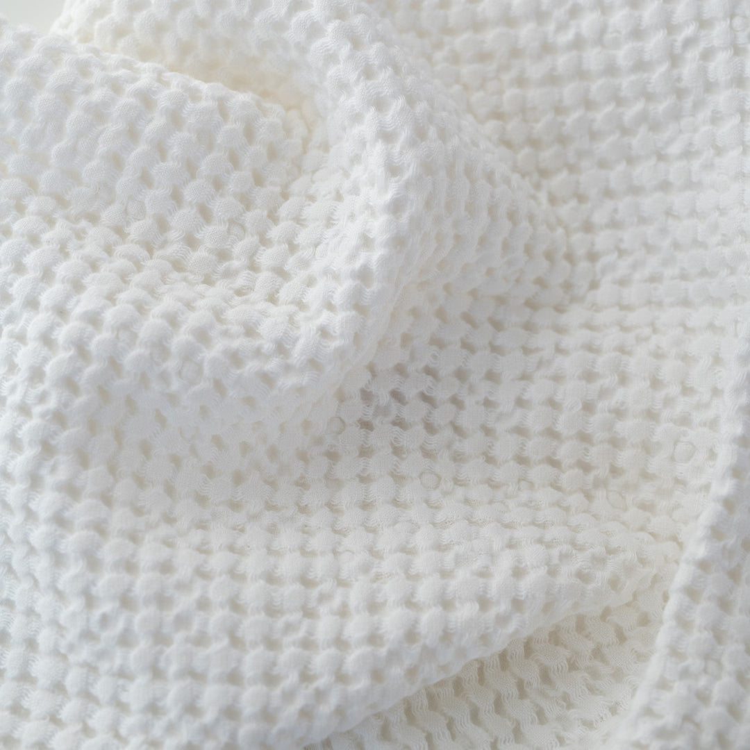 Linen Tales White Linen &amp; Cotton Honeycomb Waffle Towel