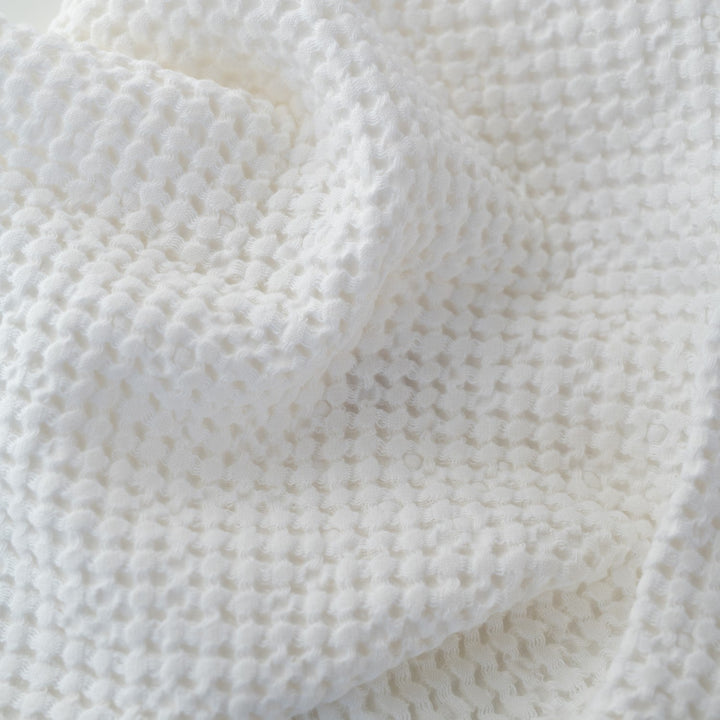 Linen Tales White Linen &amp; Cotton Honeycomb Waffle Towel