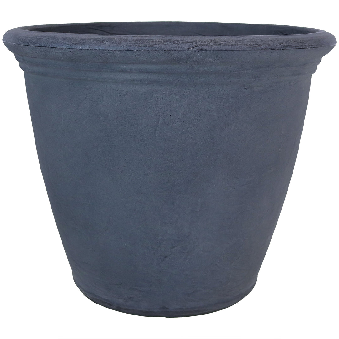 Anjelica Polyresin Large Round Outdoor Planter