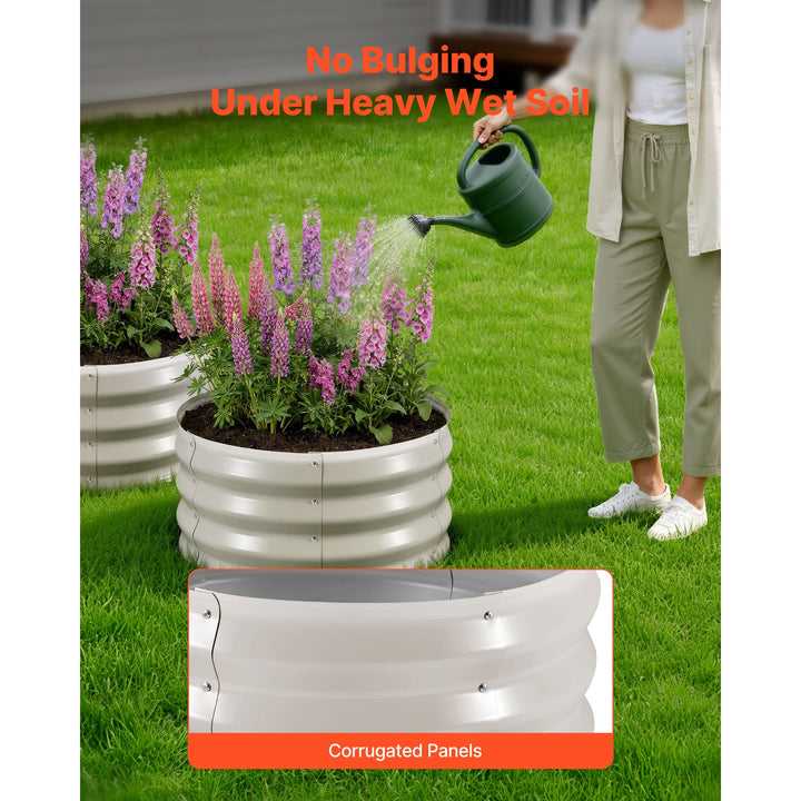 3 Pcs Galvanized Steel Raised Garden Beds