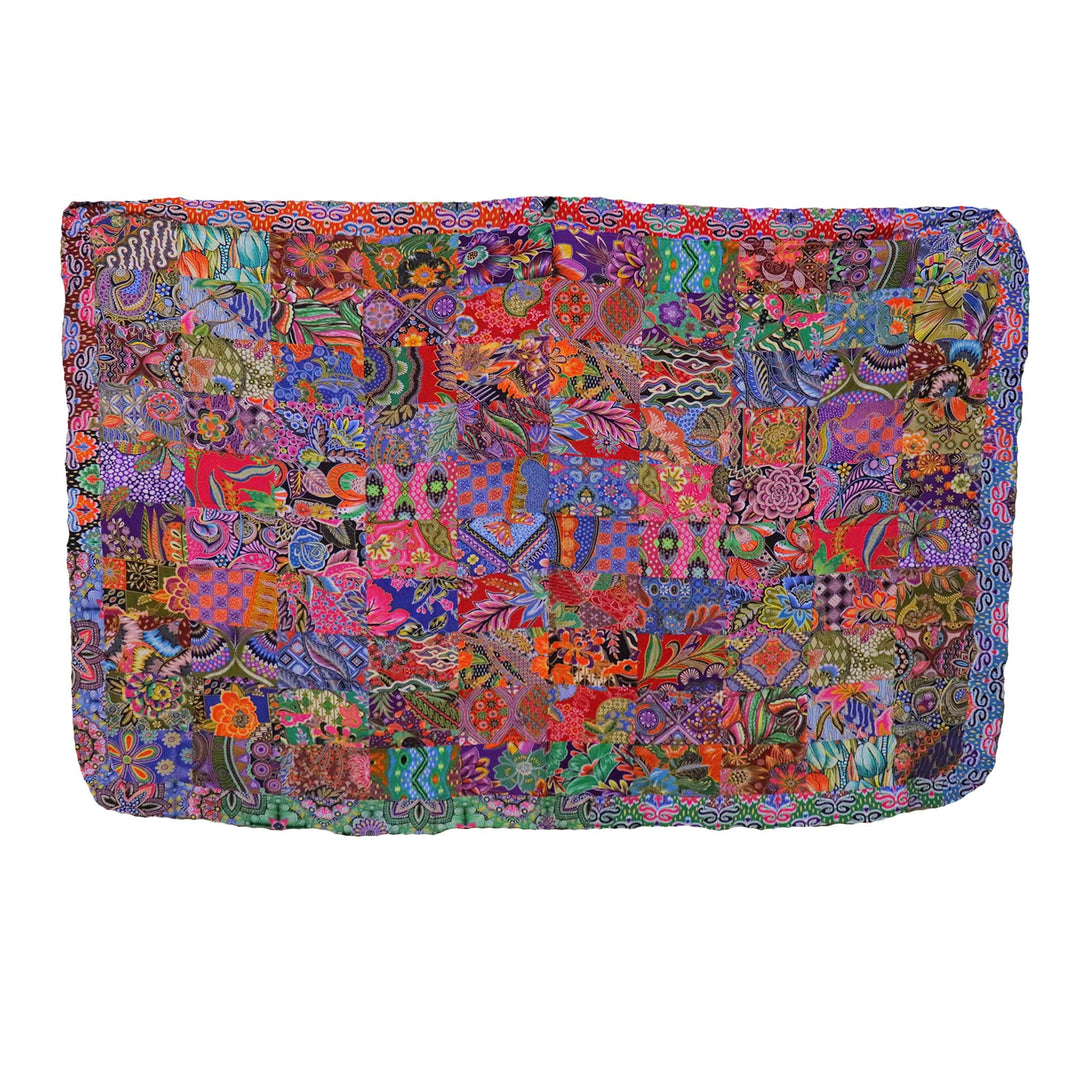 Handmade Reversible Quilt Blanket Throw, Quilt Patchwork, Upcycled, size 55 x 87 inches