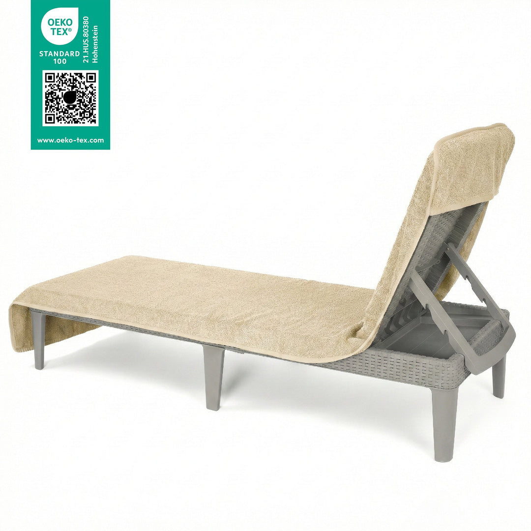 American Soft Linen 2 Pack Chaise Lounge Covers with Pocket, 86" x 32" Oversized Beach and Pool Lounge Chair Towels