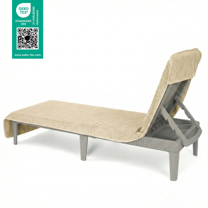 American Soft Linen 2 Pack Chaise Lounge Covers with Pocket, 86" x 32" Oversized Beach and Pool Lounge Chair Towels