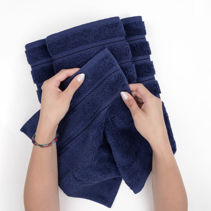 American Soft Linen 100%  Cotton Turkish Towels, 4 Pack Hand Towel Set, Super Soft, Absorbent, Quick Dry Premium Towels