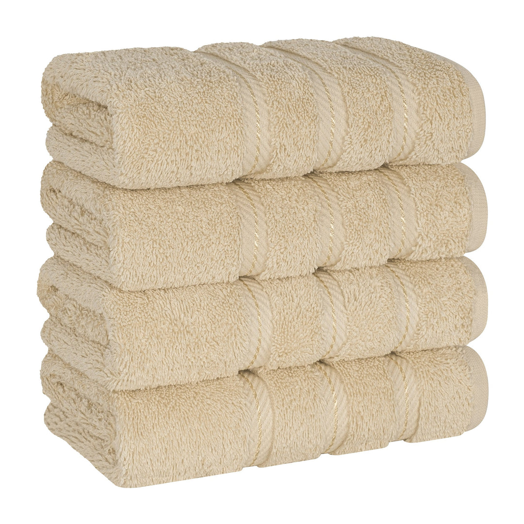 American Soft Linen 100%  Cotton Turkish Towels, 4 Pack Hand Towel Set, Super Soft, Absorbent, Quick Dry Premium Towels
