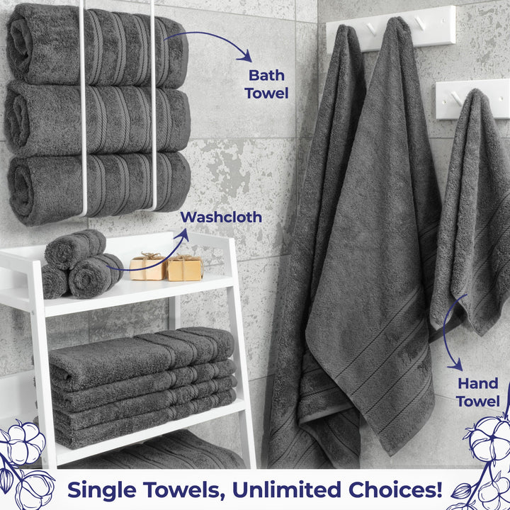 American Soft Linen Single Piece 100% Cotton Turkish Towels with 20 Different Colors, Create Your Set