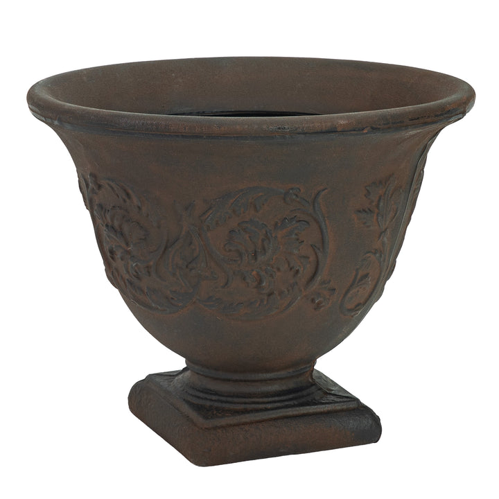 Darcy Polyresin Outdoor Pedestal Planter Urn - 16"