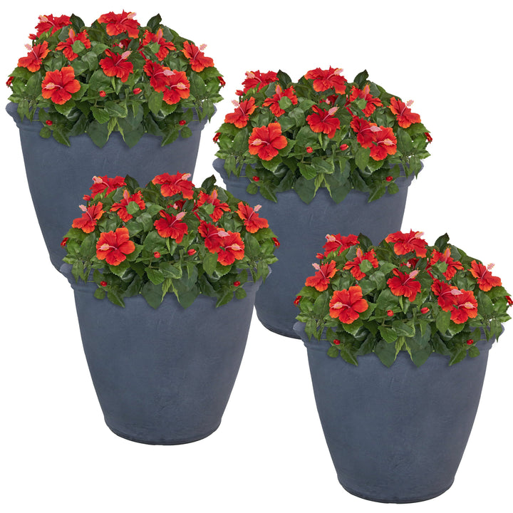 Anjelica Polyresin Large Round Outdoor Planter