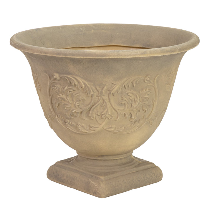 Darcy Polyresin Outdoor Pedestal Planter Urn - 16"