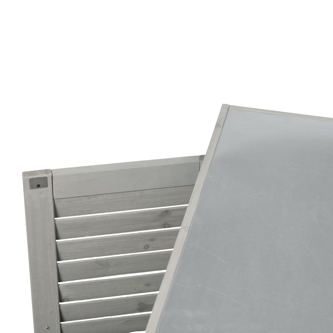 Potting Bench With Storage Cabinet And Metal Table Top For Outdoor