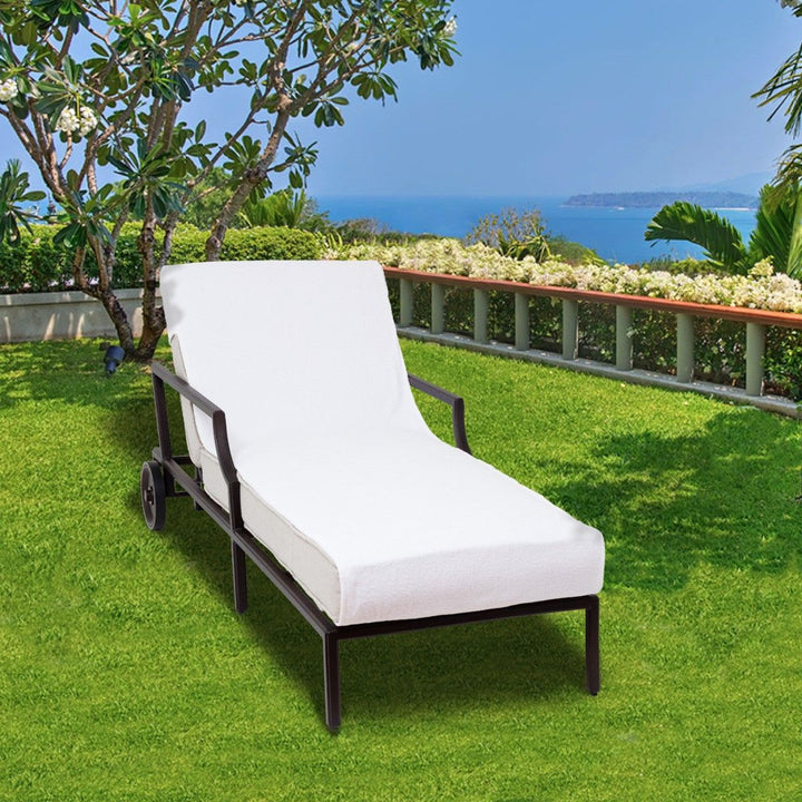 100% Premium Turkish Cotton Chaise Lounge Cover with Pockets