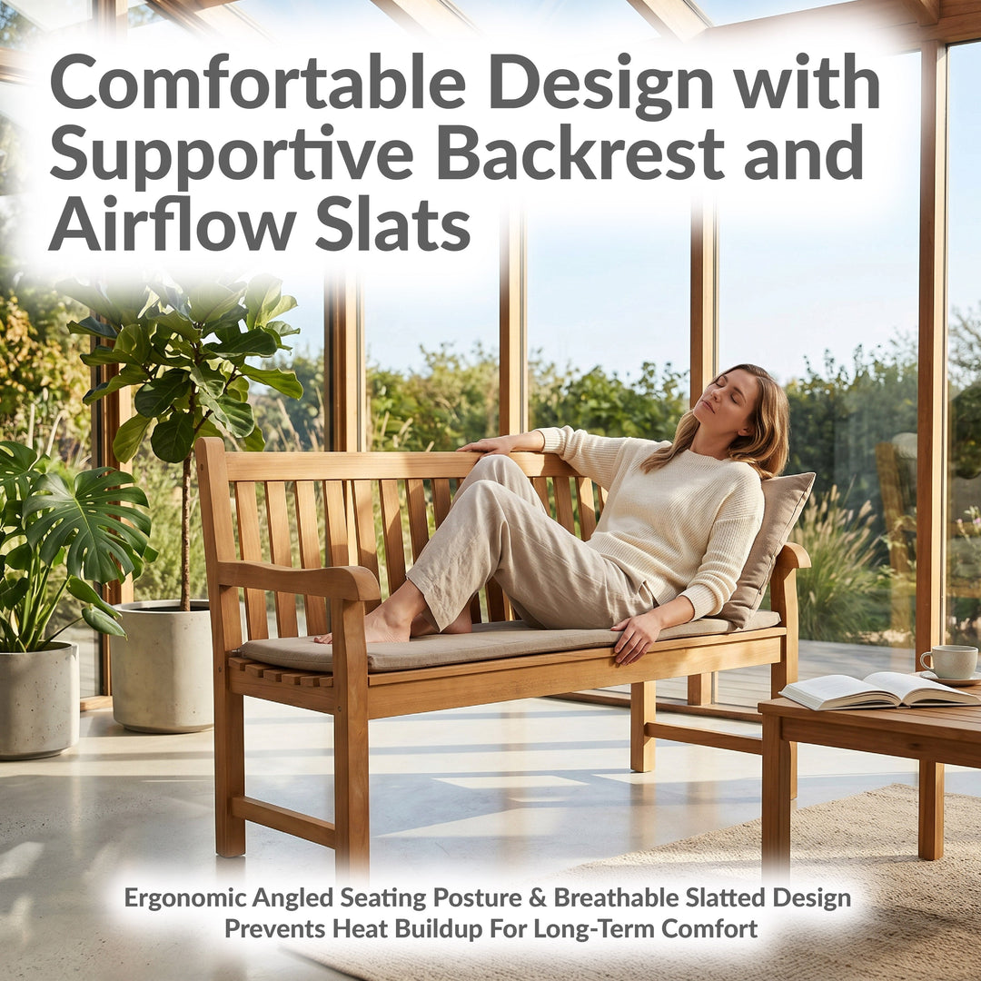 2-Person Teak Patio Bench for Outside