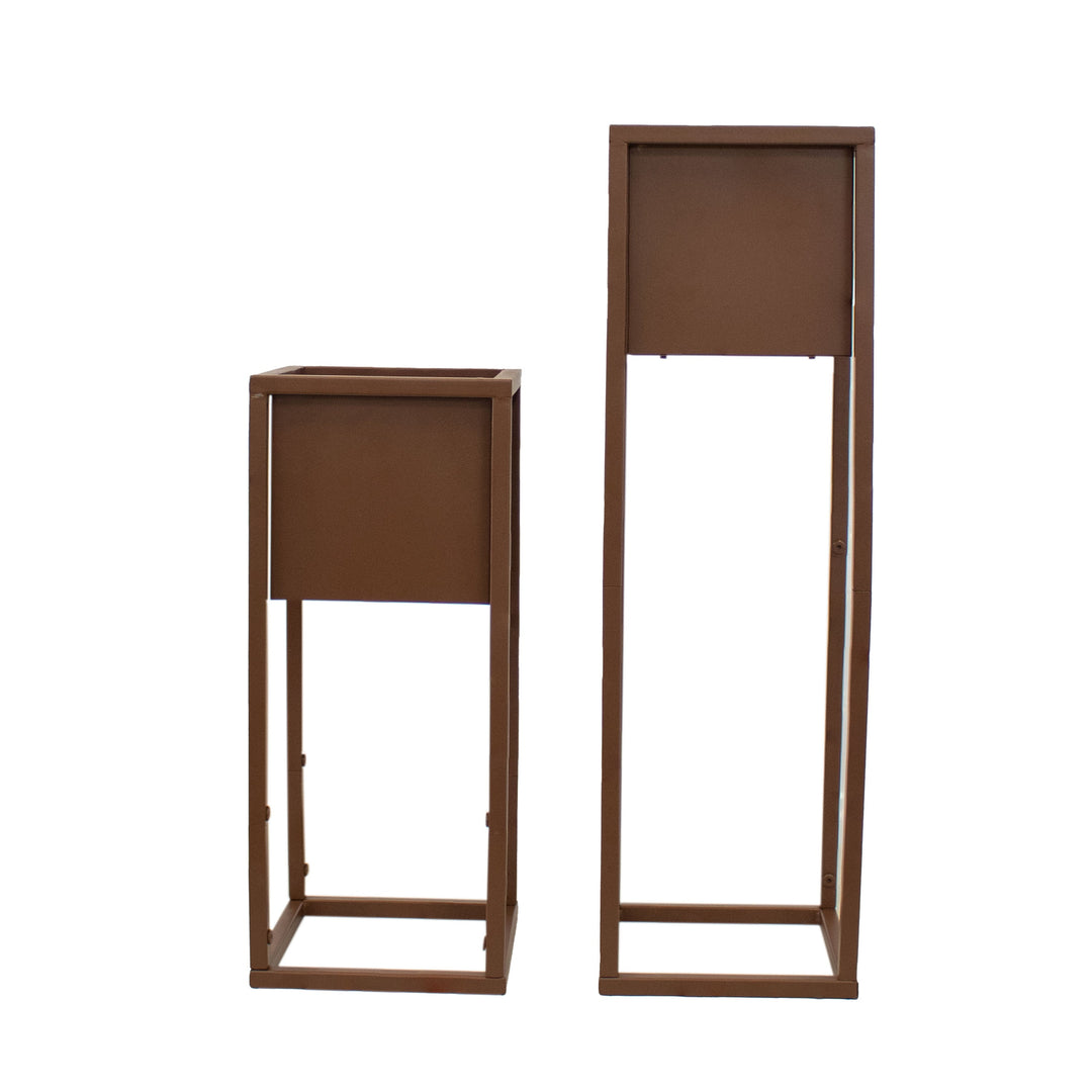 Modern Simplicity Metal Planter Boxes with Legs - 19.75" H and 27" H