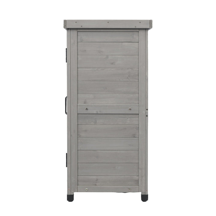 Potting Bench With Storage Cabinet And Metal Table Top For Outdoor