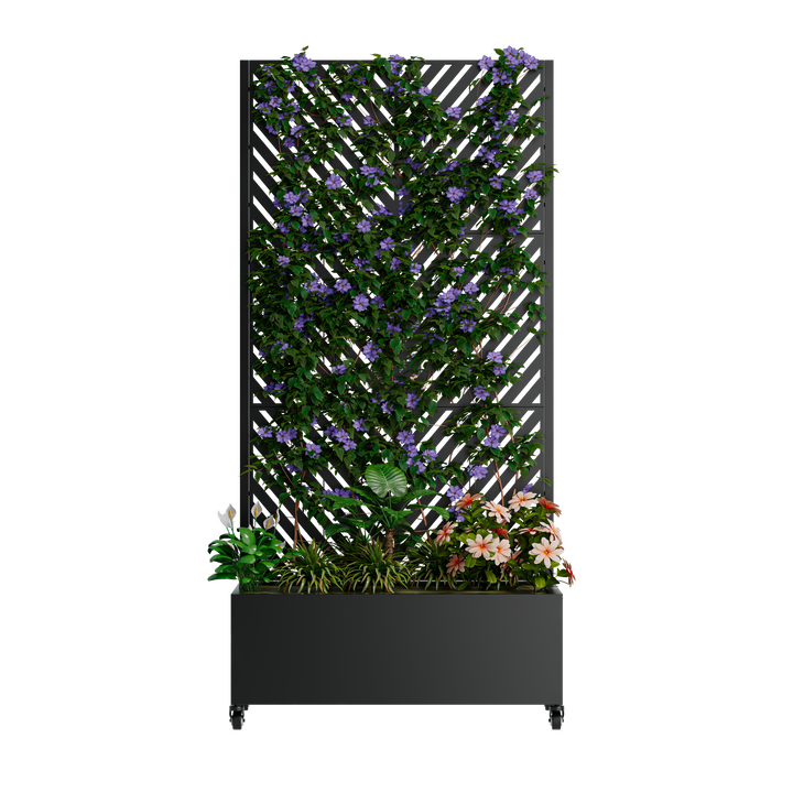 Metal Planter Box with Trellis