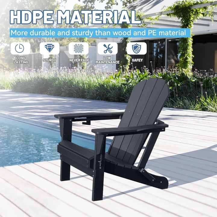 Adirondack Chair, HDPE Adirondack Chair, Folding Adirondack Chairs,Outdoor Chairs with Cup
