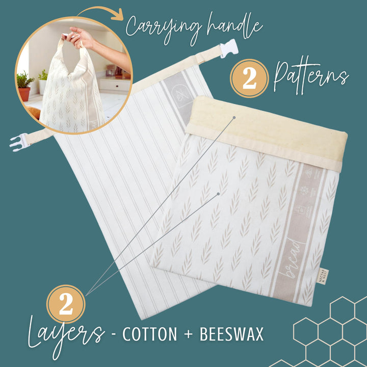 Reusable Beeswax Bread Bags for Homemade Bread &amp; Sourdough