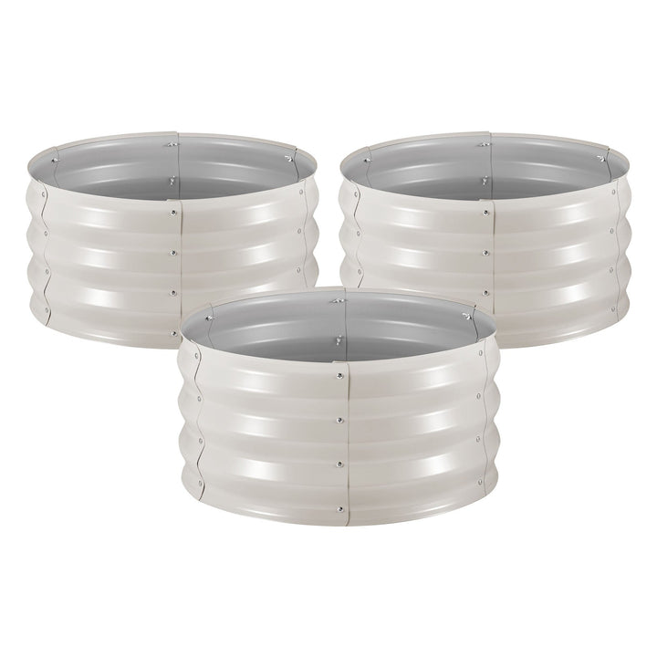 3 Pcs Galvanized Steel Raised Garden Beds