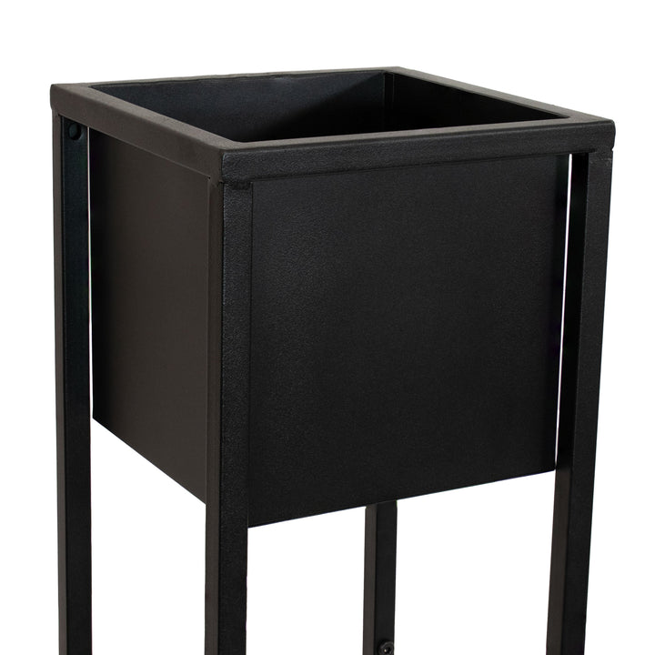 Modern Simplicity Metal Planter Boxes with Legs - 19.75" H and 27" H