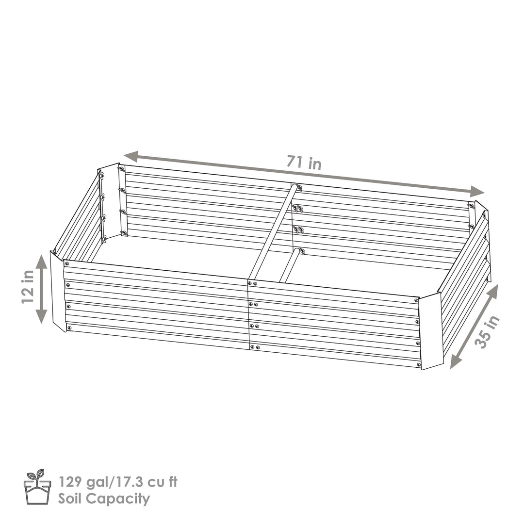 Galvanized Steel Rectangle Raised Garden Bed