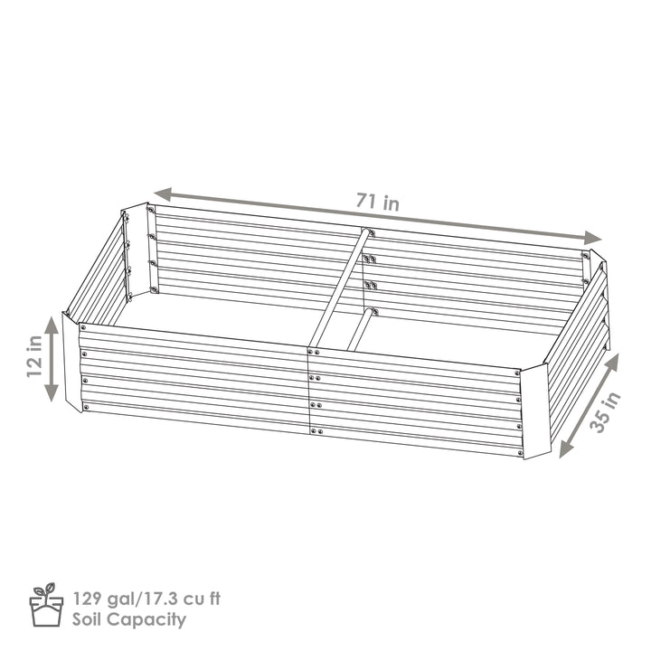 Galvanized Steel Rectangle Raised Garden Bed