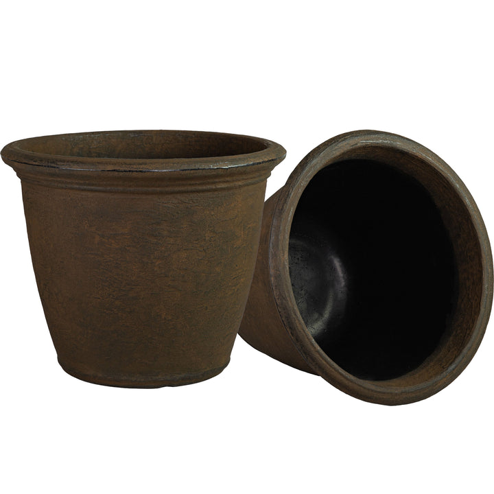 Anjelica Polyresin Large Round Outdoor Planter