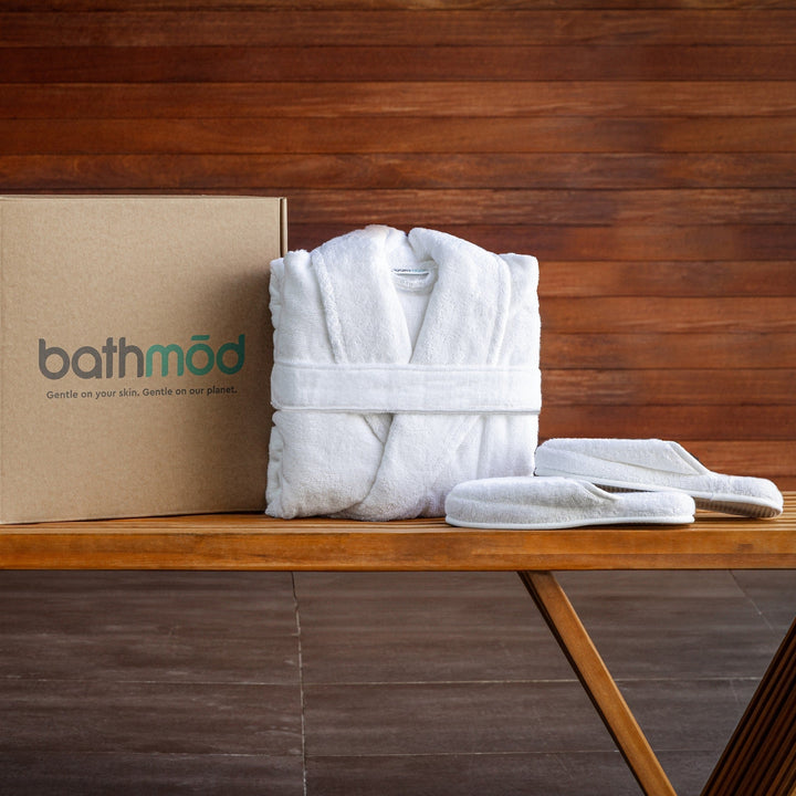 Luxury Organic Bathrobe &amp; Slipper Set