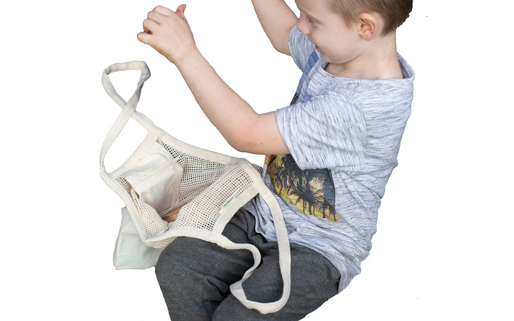 Mesh &amp; Fabric Tote Bag