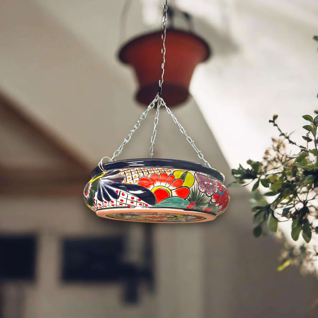 Handmade Talavera Hanging Flower Pot | Mexican Planter for Home Decor