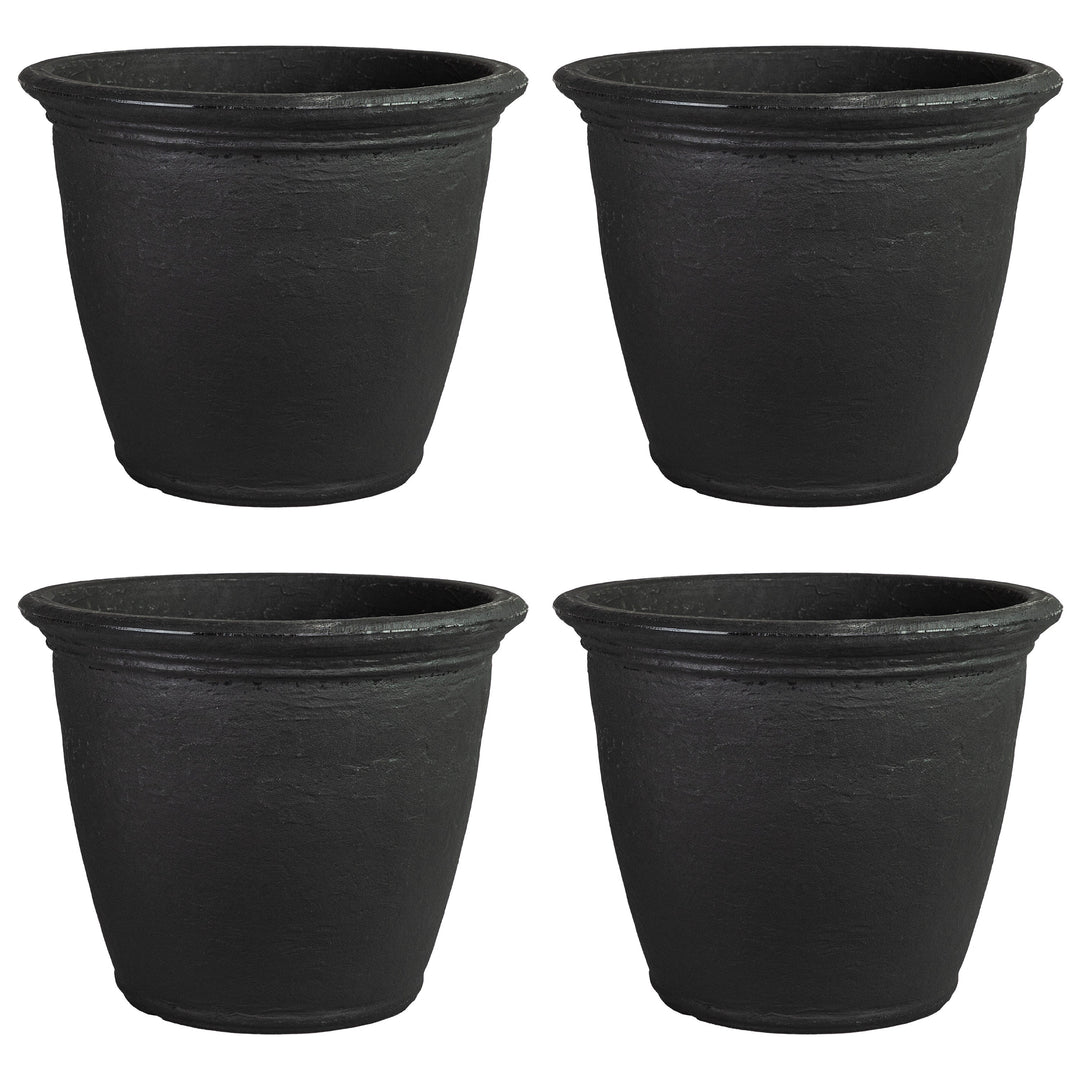 Anjelica Polyresin Large Round Outdoor Planter